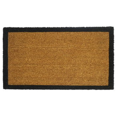 Black Border Natural Coir Doormat