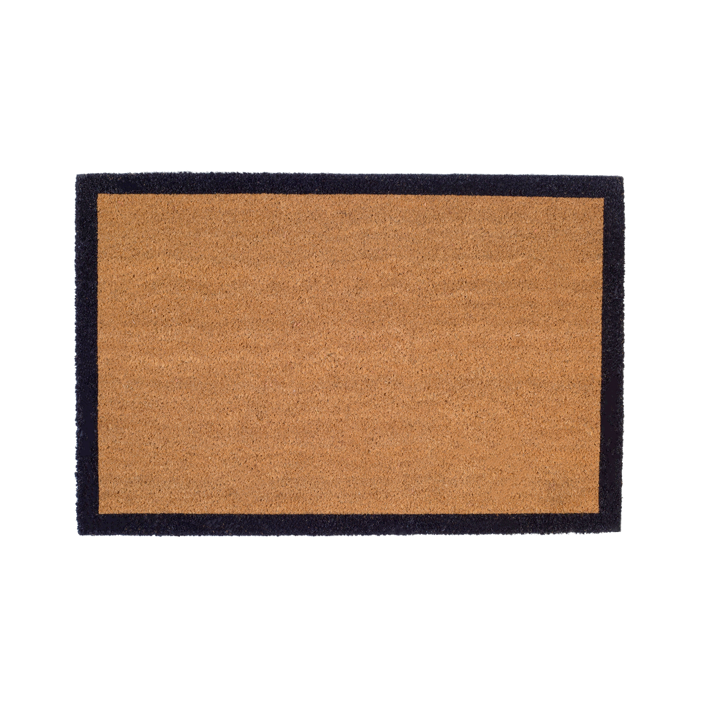 Black Border Natural Coir Doormat