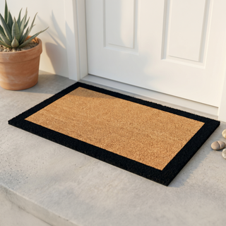 Black Border Natural Coir Doormat