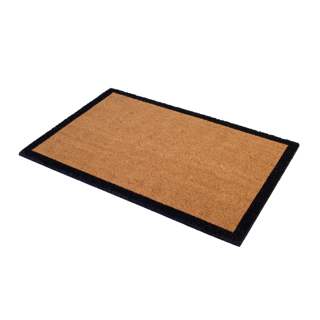 Black Border Natural Coir Doormat