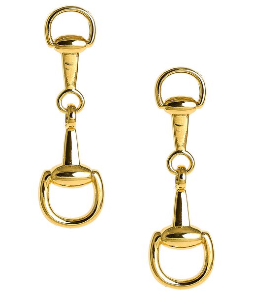 Blair Large Gold Snaffle Bit Drop Earrings