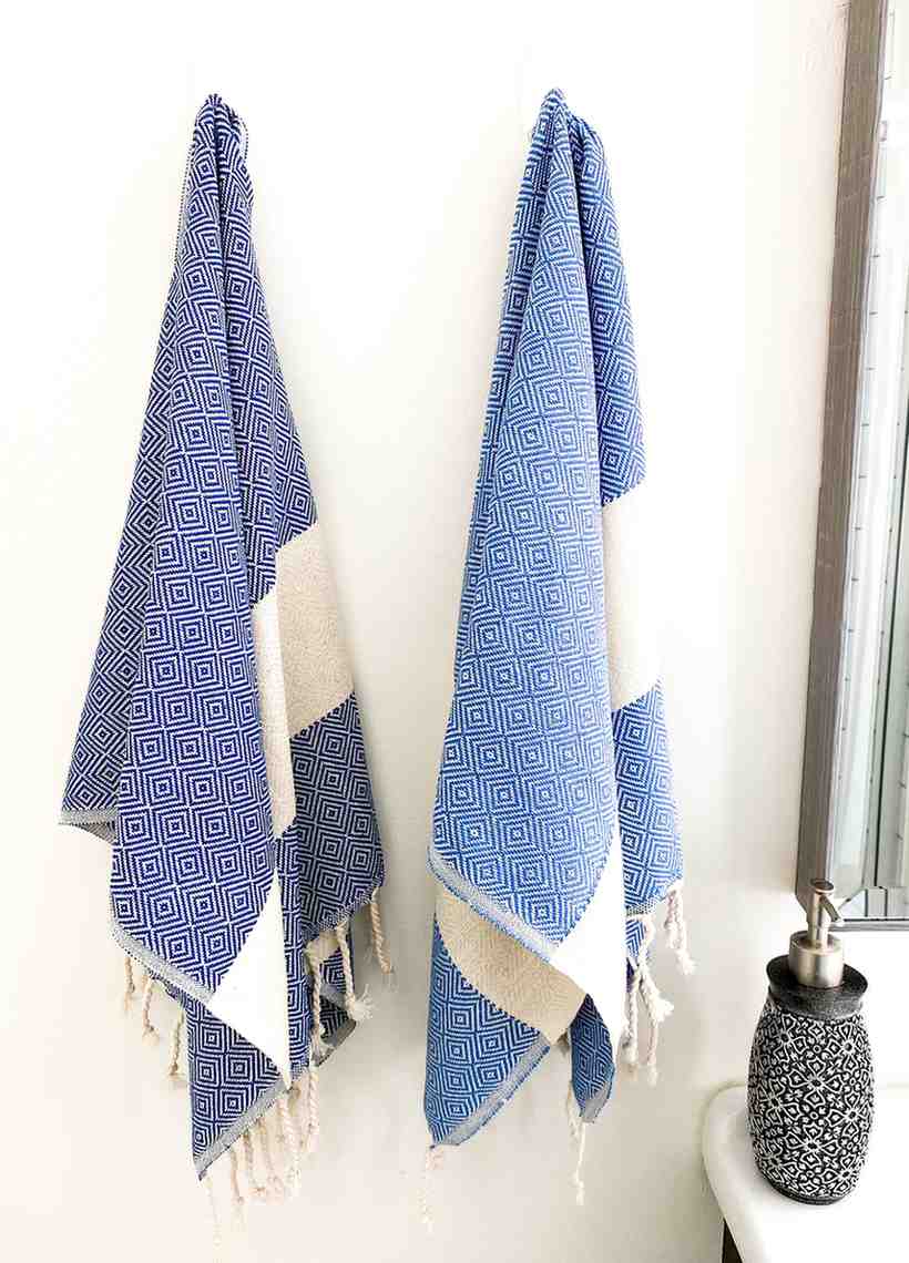 Diamond Hand Towel | Oversized Cotton Diamond Weave Towel