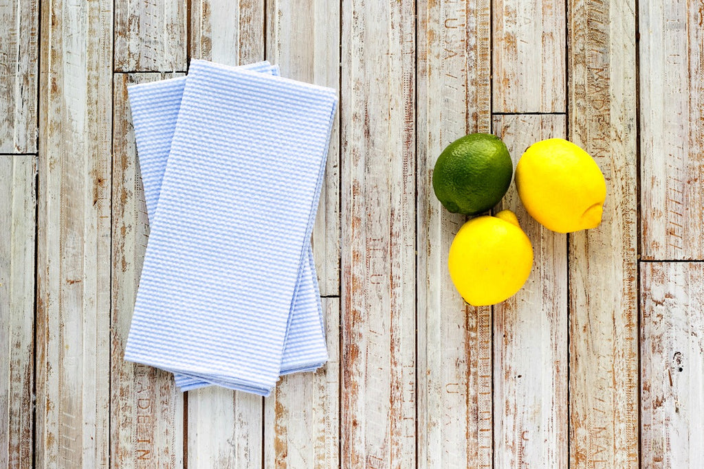 Elegant Seersucker Napkins Set – 4-Piece Cotton Blend Table Linen