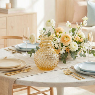 Hobnail Glass Jug in Butterscotch – 2 Liter