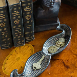 Whimsical Cast Iron Mustache Trinket Tray