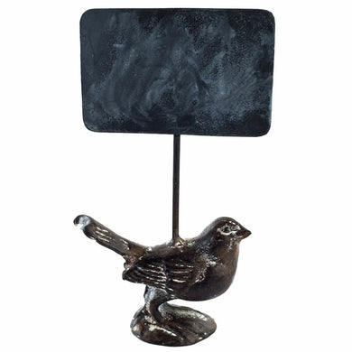 Cast Iron Bird with Attached Chalkboard Sign