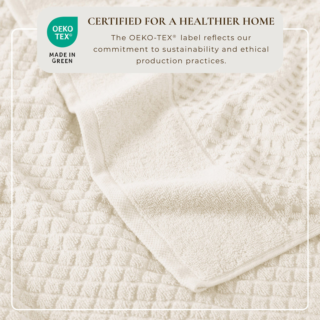 Grayson Cotton Diamond Waffle Weave Bath Towel Set