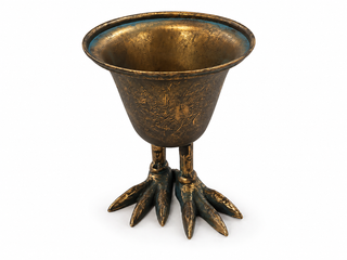 Antique Bronze Planter with Sculpted Bird Claw Feet