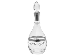 Elegant Glass Wine Bottle with Ornate Silver Detailing