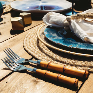 Cambridge Bamboo Plastic Handle 20-Piece Flatware Set, 18/0 stainless steel (view 4)