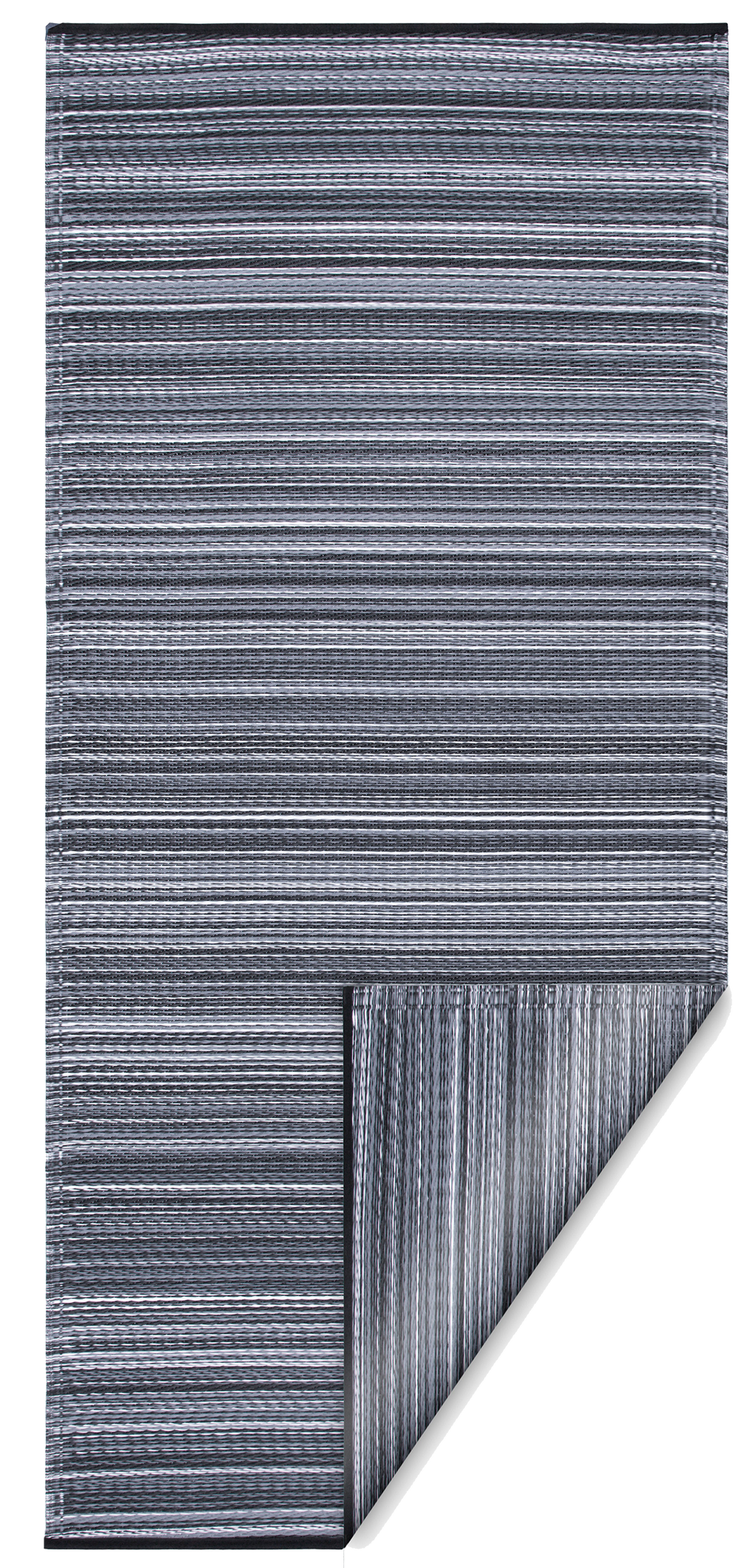 Cancun Midnight Striped Reversible Outdoor Patio Rug