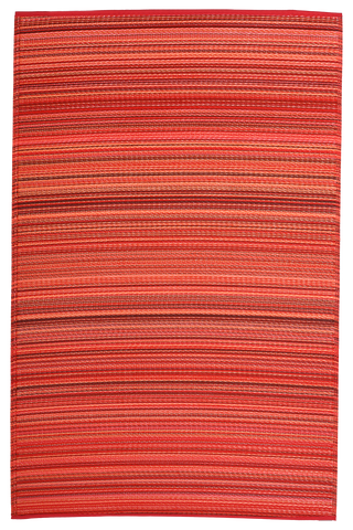 Cancun Sunset Striped Reversible Outdoor Patio Rug