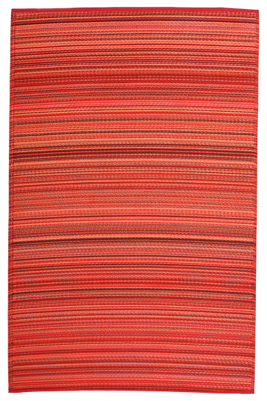 Cancun Sunset Striped Reversible Outdoor Patio Rug