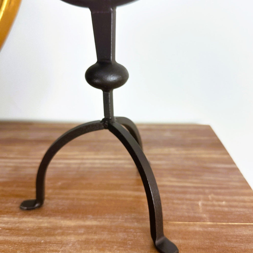 Vintage Three-Arm Metal Candelabra in Dark Bronze
