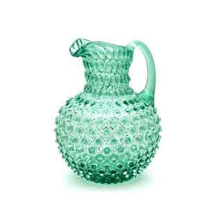 Hobnail Glass Jug in Capri Sea – 2 Liter