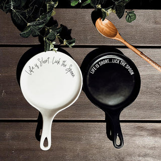 Funny Baking Spoon Rest with Wooden Spoon – Porcelain Kitchen Spoon Holder