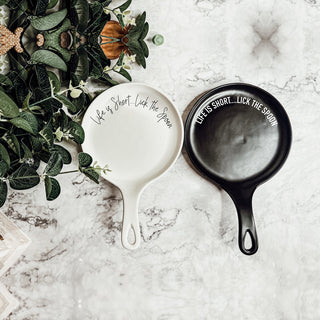 Funny Baking Spoon Rest with Wooden Spoon – Porcelain Kitchen Spoon Holder