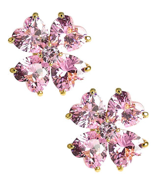 Catherine 18K Gold Plated Clover Stone Stud Earrings