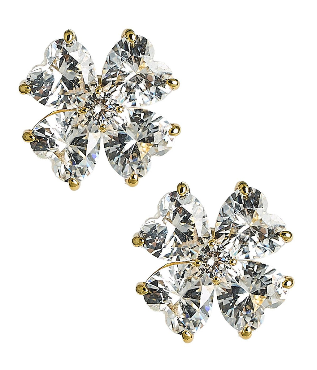 Catherine 18K Gold Plated Clover Stone Stud Earrings