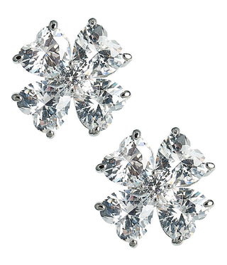 Catherine 18K Gold Plated Clover Stone Stud Earrings