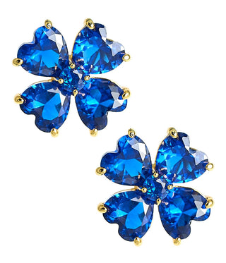 Catherine 18K Gold Plated Clover Stone Stud Earrings