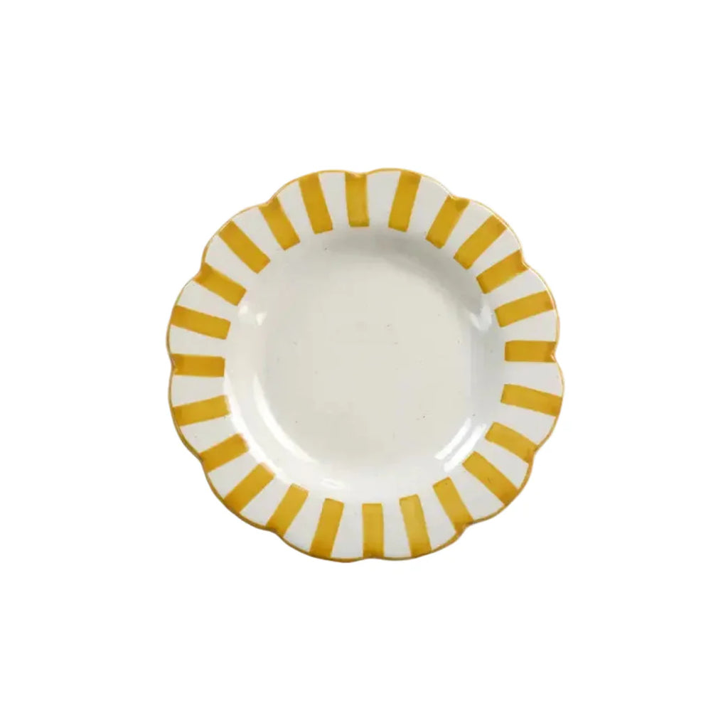 Ceramic Yellow Stripe Salad Plate