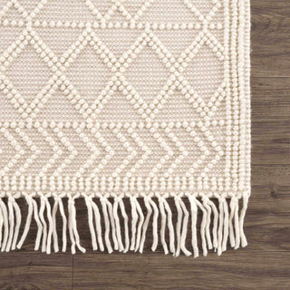 Ramsbury Beige Trellis Wool Rug – Premium Soft Wool Area Carpet