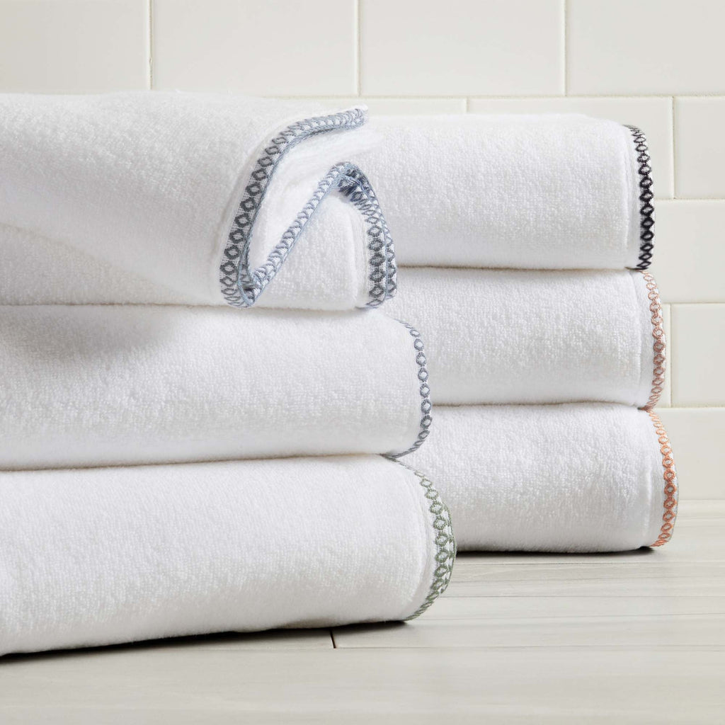 Elegant Cotton Border-Stitched Towel Set – Valery Collection (6-Piece)