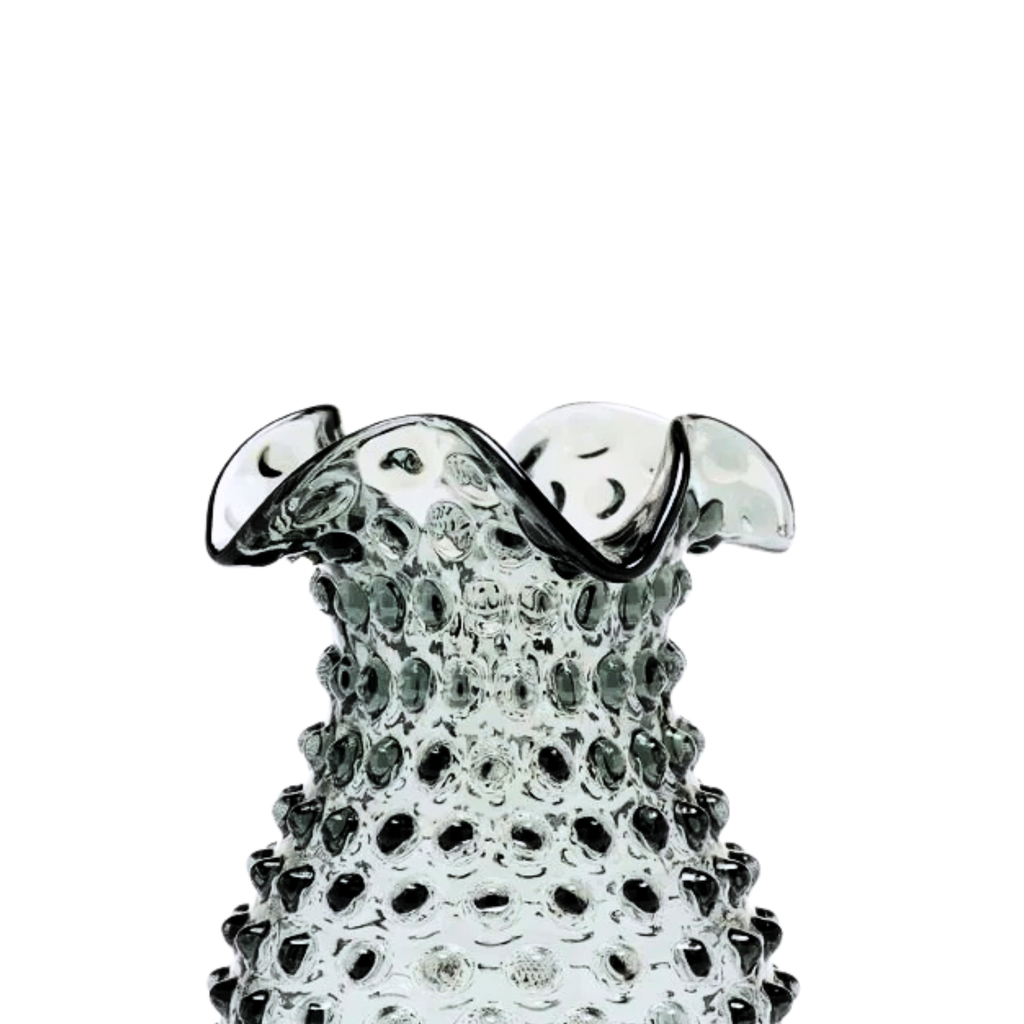 Hobnail Glass Vase in Charcoal Haze – Petal