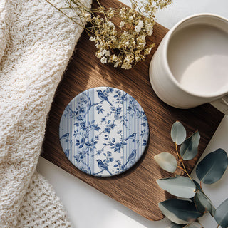 Blue & White Chinoiserie Ceramic Coasters – Classic Porcelain-Inspired Designs