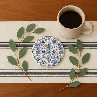 Blue & White Chinoiserie Ceramic Coasters – Classic Porcelain-Inspired Designs