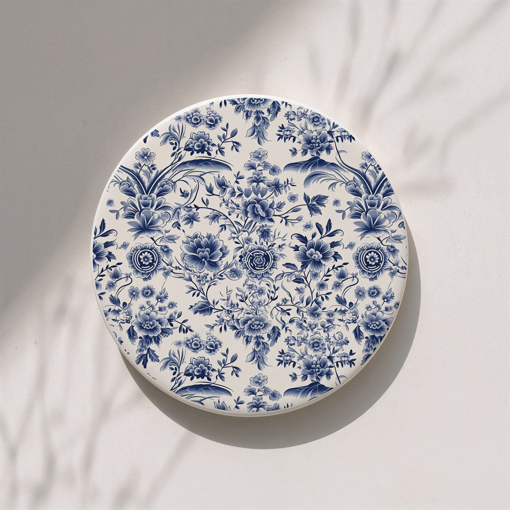 Blue & White Chinoiserie Ceramic Coasters – Classic Porcelain-Inspired Designs