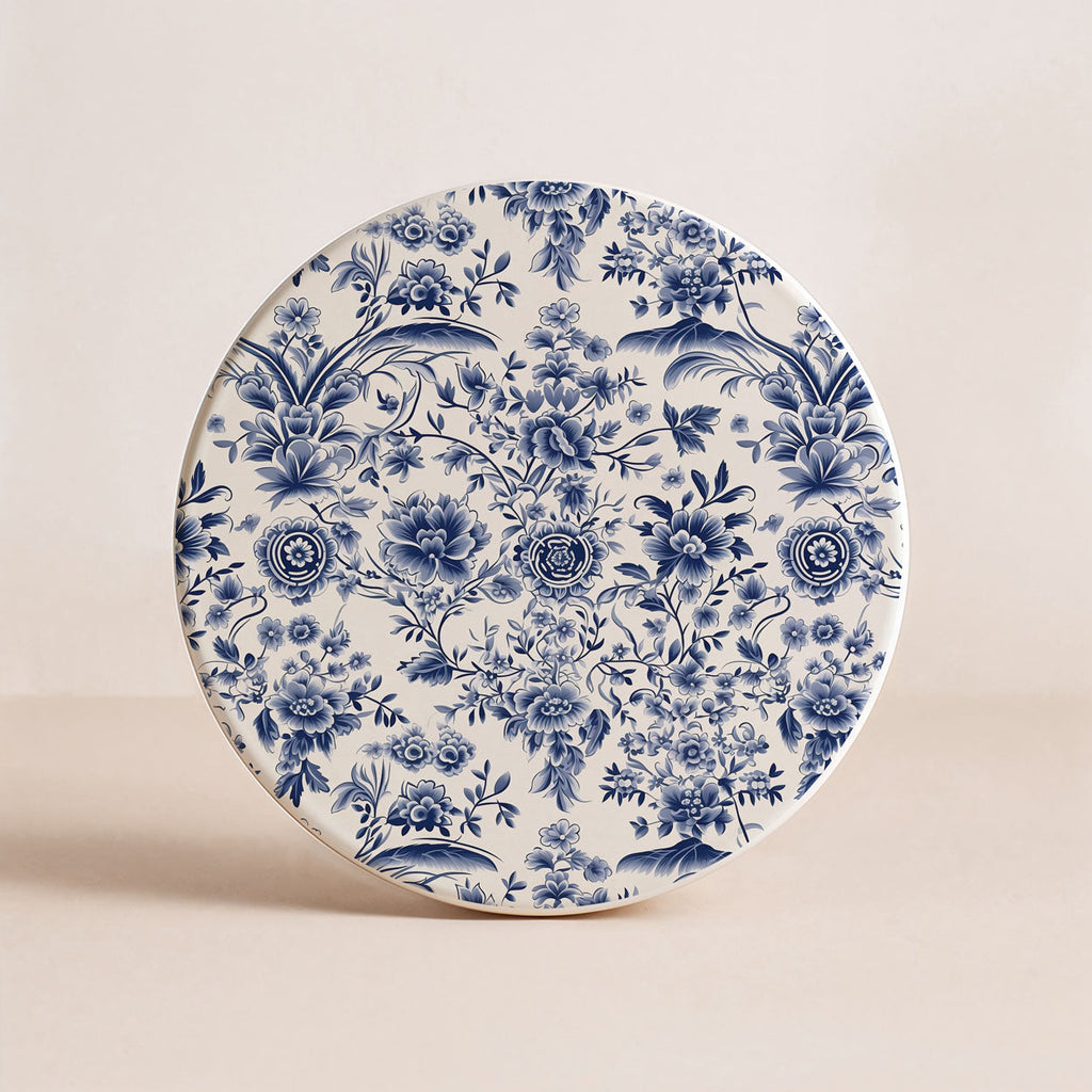Blue & White Chinoiserie Ceramic Coasters – Classic Porcelain-Inspired Designs