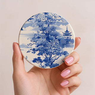 Blue & White Chinoiserie Ceramic Coasters – Classic Porcelain-Inspired Designs