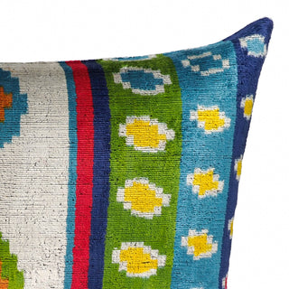 Circus Silk Velvet Ikat Throw Pillow Cover, 16 x 24