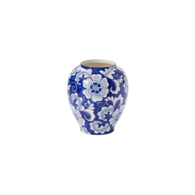 Classic Meets Contemporary: Elodie Vase in Blue Floral Chinoiserie - Anara Lifestyle