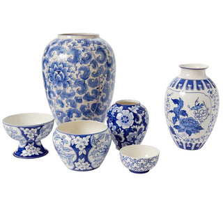 Classic Meets Contemporary: Elodie Vase in Blue Floral Chinoiserie - Anara Lifestyle