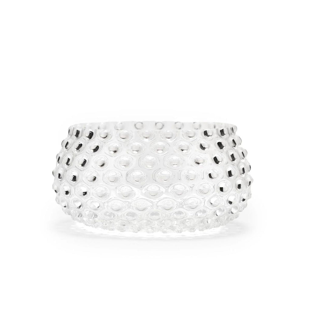 Hobnail Glass Bowl in Clear Quartz – Large