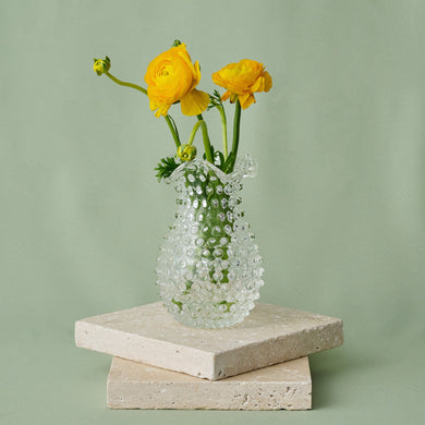 Hobnail Glass Vase in Clear Quartz – Petal
