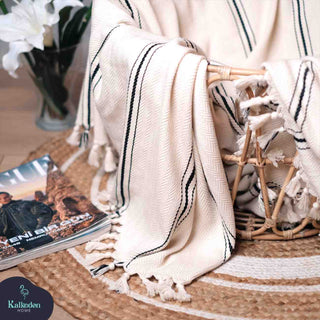Handwoven Cotton Throw Blanket | 4-Layer Muslin Queen Size