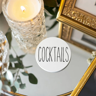 One Word Ceramic Coasters – Minimalist Bar & Coffee Table Collection (4