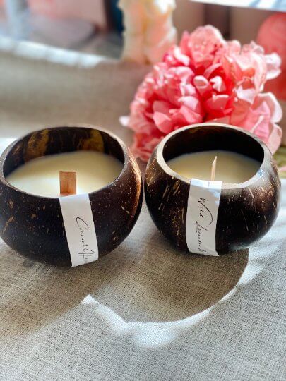 Coconut Wax Candle in Coconut Shell - Eco-Friendly and Sustainable Home Decor