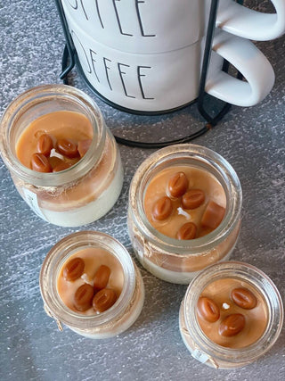 Coffee Candle in Glass Jar - Soy Wax Candle for Coffee Lovers with Lid
