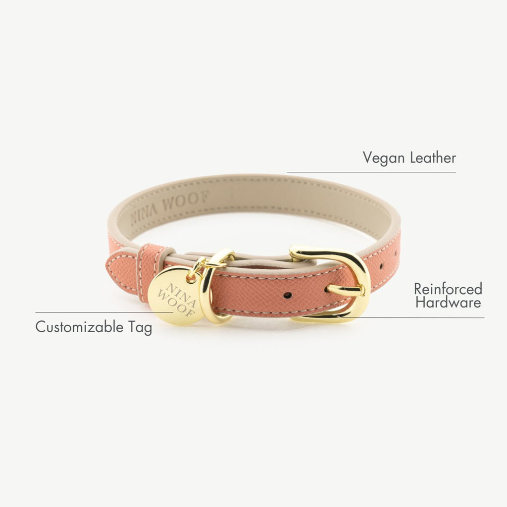 Rio Vegan Leather Dog Collar | Stylish Saffiano-Inspired Pet Accessory