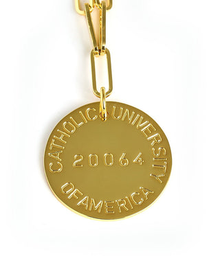 College Tag Charm Necklace - 18k Gold Plated Paper Clip Chain