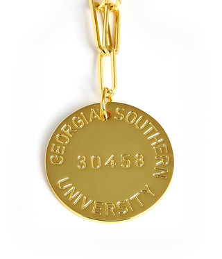 College Tag Charm Necklace - 18k Gold Plated Paper Clip Chain