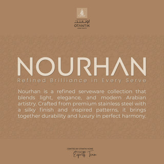Nourhan - Jug with 6 Short glass cups - Silver
