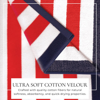 Santa Cruz Oversized Striped Border Cabana Beach Towel