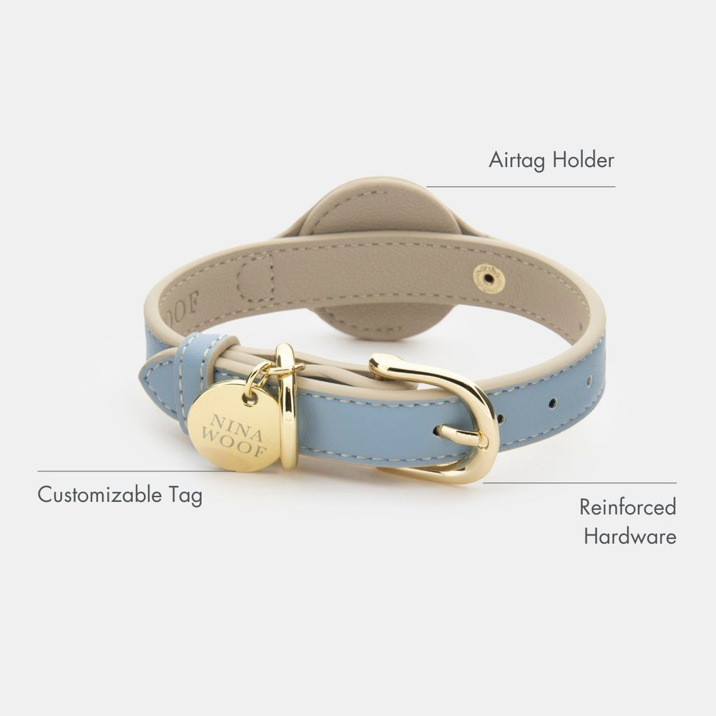AirTag Enabled Vegan Leather Dog Collar – Cupertino | Smart & Stylish Pet Accessory