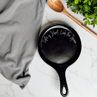 Lick the Spoon Cursive Spoon Rest with Wooden Spoon – Funny Porcelain Kitchen Gift